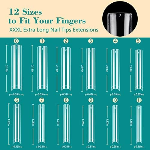 LIONVISON 3XL Square Nail Tips: No C Curve Flat Nails Tips for Home DIY - Image 4