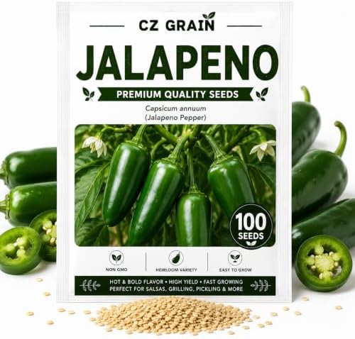 100 Jalapeno Pepper Seeds | Hot Peppers | Vegetable Seeds for Planting by CZGrain