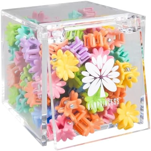 KANPRINCESS 70PCS Mini Claw Clips Small Hair Clips With Fancy Box, Flower and Colorful Designs for Women and Girls Hair Accessories Gift Set (SET3) by KANPRINCESS