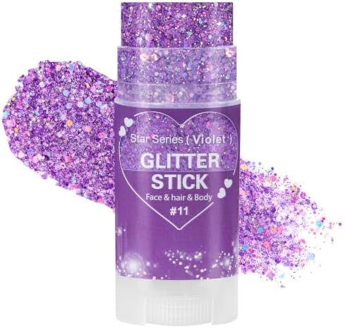 Mysense Violet Body Glitter Stick,Purple Face Hair Glitter for Women Kids by Mysense