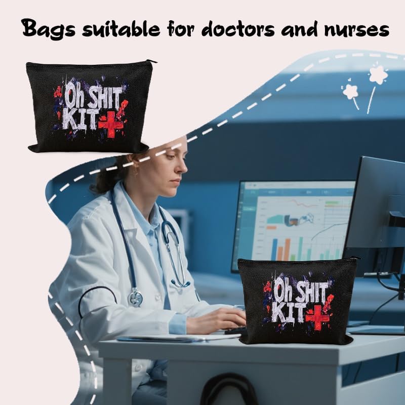 Hangover Recovery Kit Gift Bags Medical Cross Pouch Bachelorette Party Favor Gift Bags Survival Kit Makeup Bag Canvas Pill Pouch Organizer Aid Bag Pouches Pharmacy Funny Medicine Container for Travel - Image 3