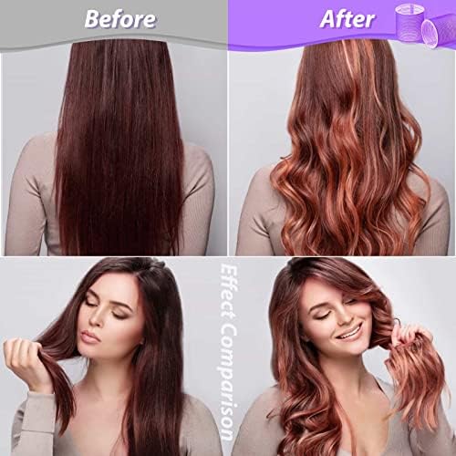 Jumbo Hair Curlers Rollers, 12Pcs Hair Roller Curlers Self Grip Holding Rollers with12 Stainless Steel Duckbill Clips for Long Hair Volume (Purple) - Image 7