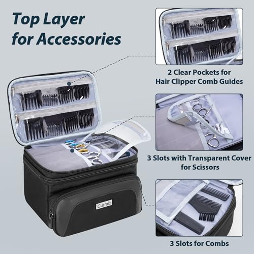 CURMIO Double Layer Hair Clipper Travel Case for Men Hair Cutting Tools - Image 2