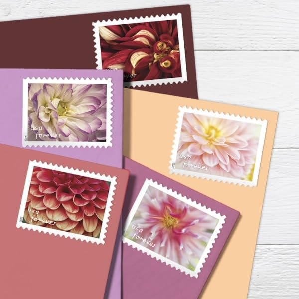 Dahlias 2025 (5 Books of 20) First-Class Mail Forever Postage Stamps - Image 2