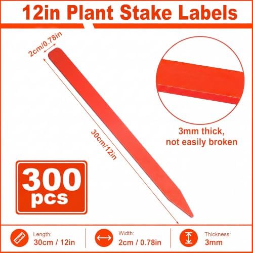 Weysat 300 Pcs 12" Wood Plant Labels for Field or Containers Plant Tags Wood Garden Labels for Seedling Stakes Markers Nursery Seed Tags with Smooth Surface for Pot Herbs Flowers Vegetables (Orange) - Image 2