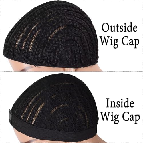 Braided Wig Cap For Crochet Hair Braids Breathable Cornrow Cap for Easier Sew in Weave Hair Glueless Black Cornrow Crochet Wig Cap For Making Wig Tight Fit Medium Size (braided caps,1pc) - Image 7