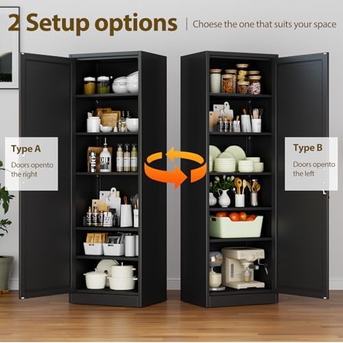 pozdeg 67" Black Lockable Metal Storage Cabinet - Image 4