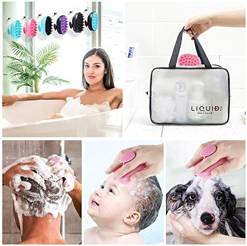 Scalp Massager Shampoo Brush, Hair Scalp Scrubber Shower Hair Brush Head Massager for Stress Relax Hair Growth, Dandruff Brush Scalp Exfoliator for Women Men Kids Pets, Pink - Image 3