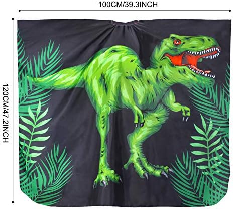 Kids Haircut Cape Waterproof Barber Cape Cover, Dinosaur Hair Cutting Cape for Boys with Adjustable Snap Closure (Dinosaur) - Image 2