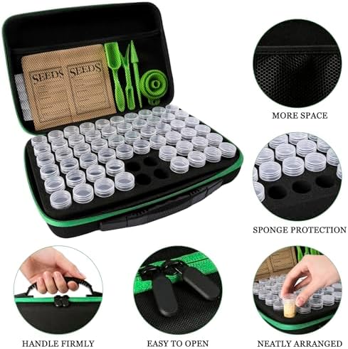 Seed Storage Organizer Box 60 Slots, with 20 Envelopes and Small Tool, Sturdy Seeds Saving Seed Bank Container Kit (Seeds not Included) - Image 4