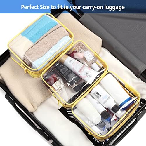 PACKISM Clear Makeup Bag for Travel - TSA Approved Toiletry Bag, Yellow - Image 6