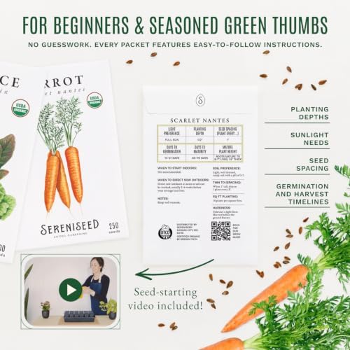 Sereniseed Certified Organic Fall Vegetable Seeds 10-Pack Kit - Image 4