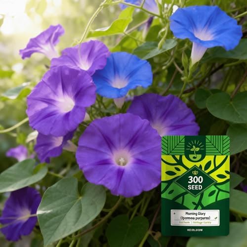 Morning Glory Seed for Planting Outdoor, Classic Trellis Climber, 300 Seeds by Unknown