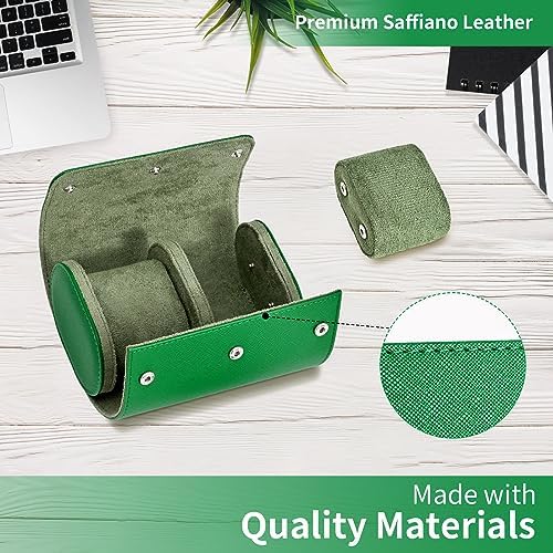 Watch Roll Travel Case for Men and Women- 2 Watch Storage and Organizer - Image 4