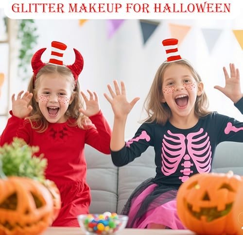 MEICOLY Red and White Face Hair Glitter Gel,Body Glitter for School Spirit Accessories, Game Day,Pep Rally, Sports Fans, Book Character Costumes, Reading Week,Halloween Festival Party Makeup - Image 7