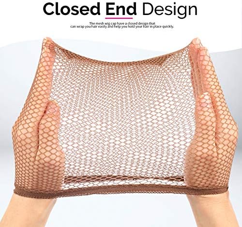 Fandamei 4PCS Dark Brown Mesh Wig Cap, Closed End Hair Mesh Net Wig Caps, Liner Weaving Caps for Women, Men, Kids - Image 3