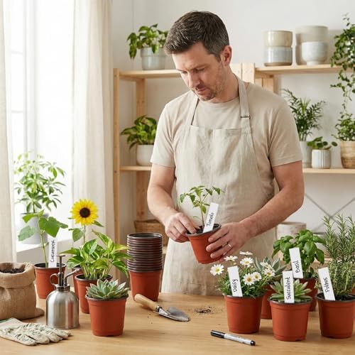STARSIDE 100-Pack 4 Inch Nursery Pots, Plastic Plant Pots for Seedlings - Image 7