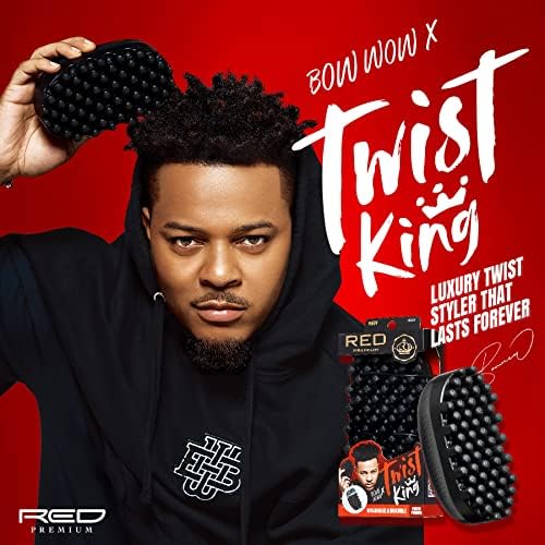 Red by Kiss Bowwow Twist King Premium Luxury Twist Styler Comb Brush, Durable Washable Alternative for Sponge for Barbers and Daily Use, Ideal for Afro, Curly, Coiled, 4C Hair (Pack of 2) - Image 5