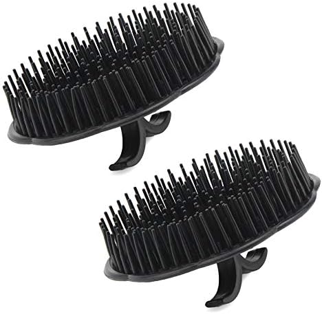 Segbeauty 2pcs Scalp Massage Shampoo Brush, Massage Hair Brush Floriated Shower Comb for Deep Cleaning Hair Men’s Hand Brush Growth Beard Brush Pet Grooming Brushes (Black) by Segbeauty