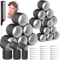 39PCS Self Grip Curlers 3 Sizes - Black 2.5in, 1.9in, 1.4in Rollers with Duckbill Clips for Long, Medium, Short, Thick, Fine Hair Volume and Bangs (Black) by Qinzave