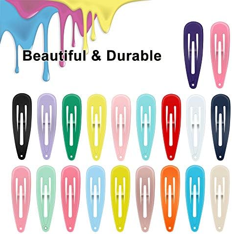 Hair Clips, ECADY (100-Pack 20 Colors) Non-Slip Snap Barrettes for Girls, Women, Kids - 2 Inch - Image 2
