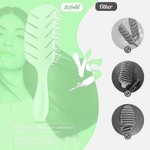 Hair Brush for Women Paddle Detangling Brush, Green - Image 6