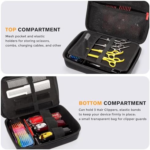 ProCase Hard Barber Accessories Case for Hair Clippers -Black - Image 3