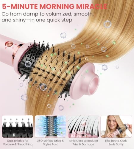 FMZ 7-in-1 Air Wrap Hair Styler, Ionic Blow Dryer Brush & Curler - Image 6