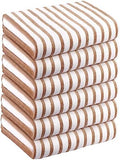 JML Microfiber Beach Towels, 6 Pack, 30" x 60", Cabana Stripe Coffee by JML