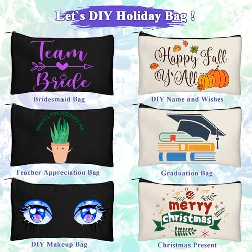 Legigo Blank Canvas Bags Zipper Pouch Makeup Bags Pencil Pouch Bulk - Image 4