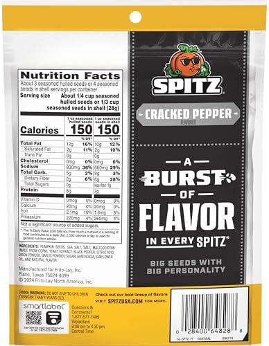 Spitz Pumpkin Seeds, Cracked Pepper, 4 Oz Snack Bag - Image 2