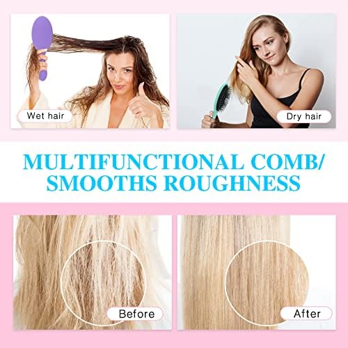 Nuenen 6 Pcs Wet Detangling Hair Brush, Dry Soft Bristle, Bright Colors - Image 5