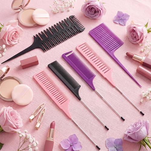 Patelai 6 Pcs Highlighting Comb Weaving, Classic Style, Purple.pink,Black - Image 4
