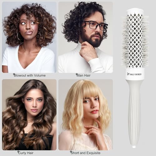EAGLE FORTRESS Innovative Bristle Ceramic + Ionic Round Brush –Thermal Barrel – Fast-Drying Blowout Brush -32 - Image 4