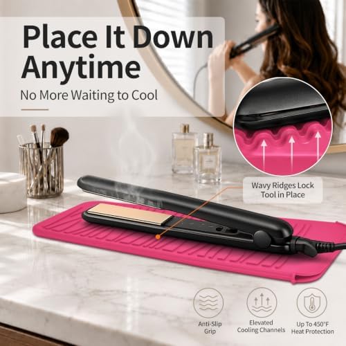 2 Pack Silicone Heat Resistant Travel Pouch for Straighteners, Crimpers, Curling Wands, Flat Irons and Hot Hair Styling Tools - Image 4