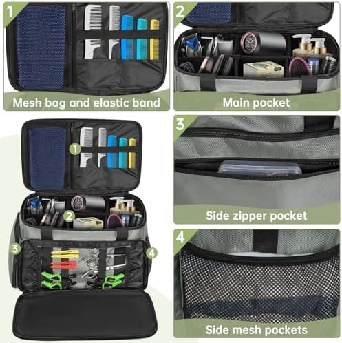 TORIBIO Large Hairdresser Bag with Adjustable Dividers, Barber Carrying Bag - Image 3