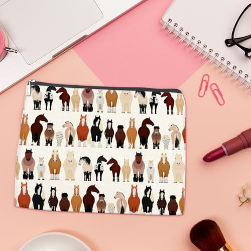LyoGao Horses Gifts Makeup Bag, Horses Gifts for Animal Lovers Teen Girl Horse Stuff Cosmetic Bag - Image 4