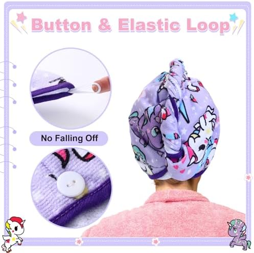 tokidoki Microfiber Hair Towel, Unicorno Hair Wrap,2 Pack Hair Dryer Towels - Image 7
