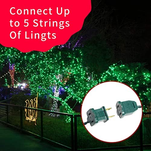Ultra-Bright Connect End to End Green Christmas Mini Light 300L 63.8Ft(2Sets-Each 150L)UL Listed Incandescent Bulb String Light for Indoor Outdoor Holiday Garden Party Christmas Tree Decor - Image 4