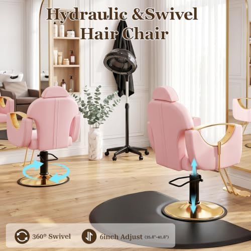Salon Chair for Hair Stylist Reclining Barber Chair for Home Barbershop - Image 7