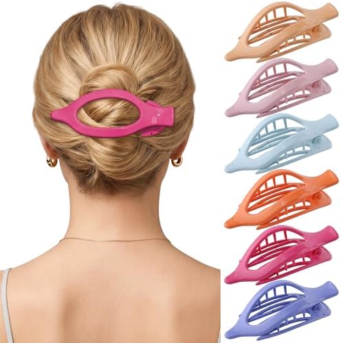 AWAYTR 6Pcs French Flat Hair Clips, Lay Flat Claw Clip for Women by AWAYTR