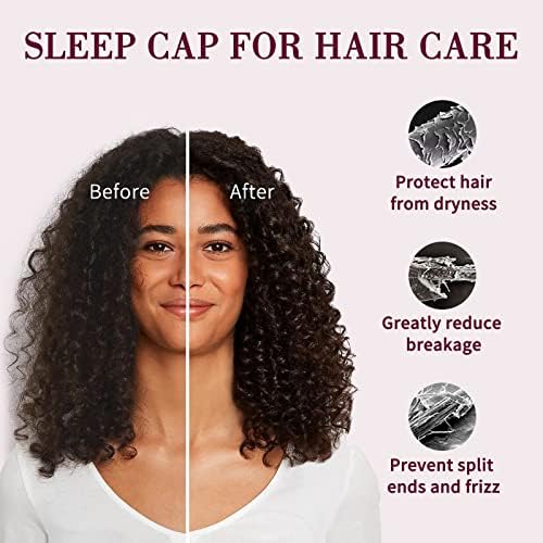 Fittia Satin Lined Sleep Bonnet, Adjustable Non-Slip Cap For Locs, Medium - Image 2
