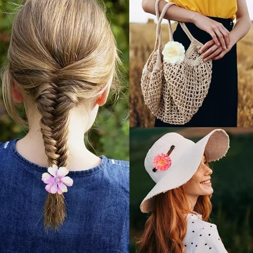 23 PCS Flower Hair Clip for Women Pink Purple Floral Hair Barrettes for Girls Rose Bride Barre Hair Accessories for Wedding - Image 5