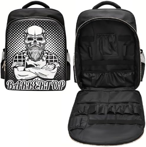 Barber Travel Bag Backpack BAEBERPLAN Large Organizer for Barbers Clippers and Supplies Portable Hairstylist Clipper Hairdresser Bag Backpack (White) by Focusonhairproducts