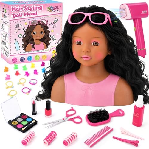 Doll Head for Hair Styling Makeup Kids, Pretend Play Salon Toys for Girls by Gifts2U