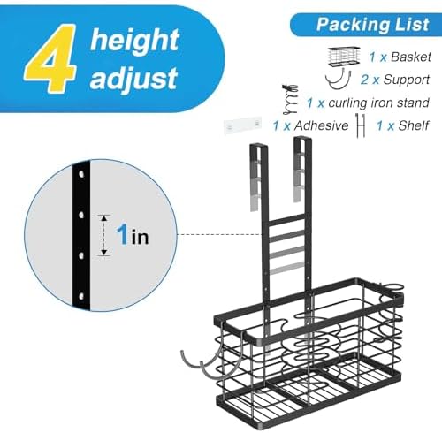 2026 Upgraded 3-in-1 Universal Hair Tool Organizer, XL Size, Black - Image 5