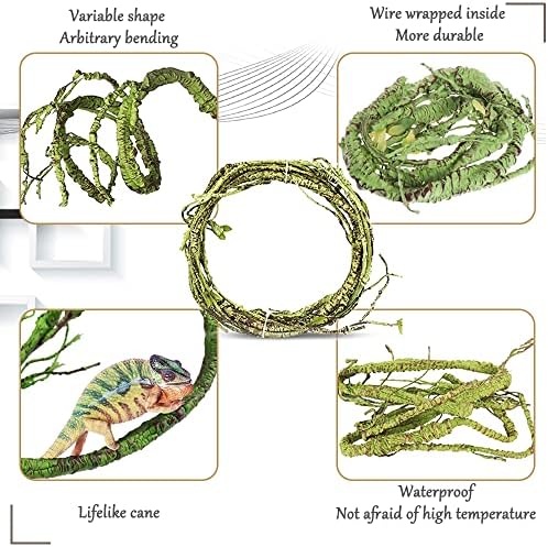 Fake Reptile Plants for Terrarium, Bendable Snake Climbing Vine - Image 4