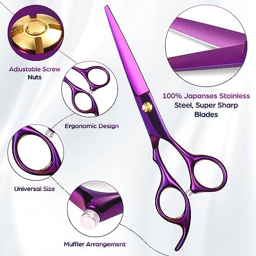 Wenshall Hair Cutting Scissors Professional 6.89 inch Barber Scissors Multifunctional Salon Thinning Scissors Straight Shears Tools for Mother Father Friends' Christmas Gift - Image 5