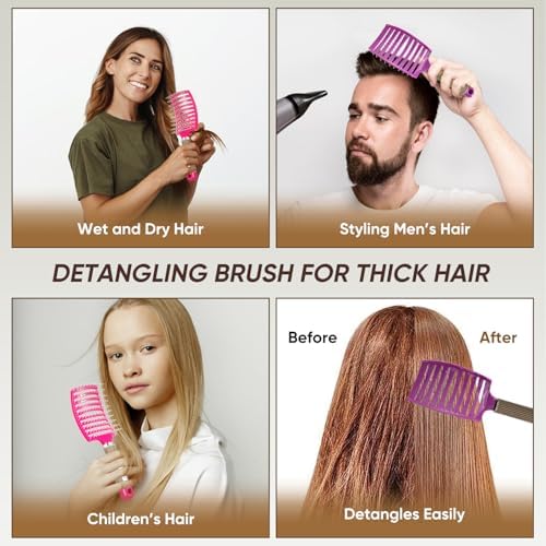 Hair Brush for Wet & Dry Hair, Detangler Brush for Women & Men - Image 4