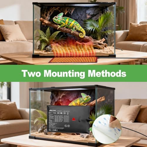 Reptile Heating Pad with Internal Sensor&Thermostat, 8" x 12" 16W Under Tank Heater Mat for 10-40 Gallon Tanks, IP67 Waterproof Safe Heat for Turtles, Bearded Dragons, Snakes, Lizards and Seedling - Image 6